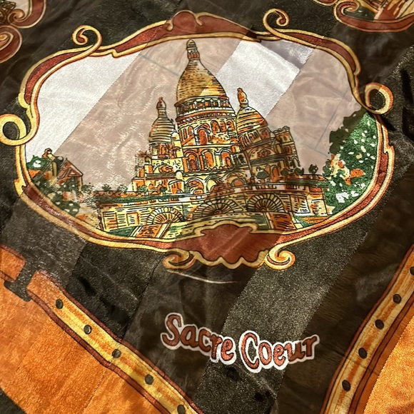 J. Mico Sancho SOUVENIR DE PARIS Vintage Scarf 36x38 - Picture 7 of 12